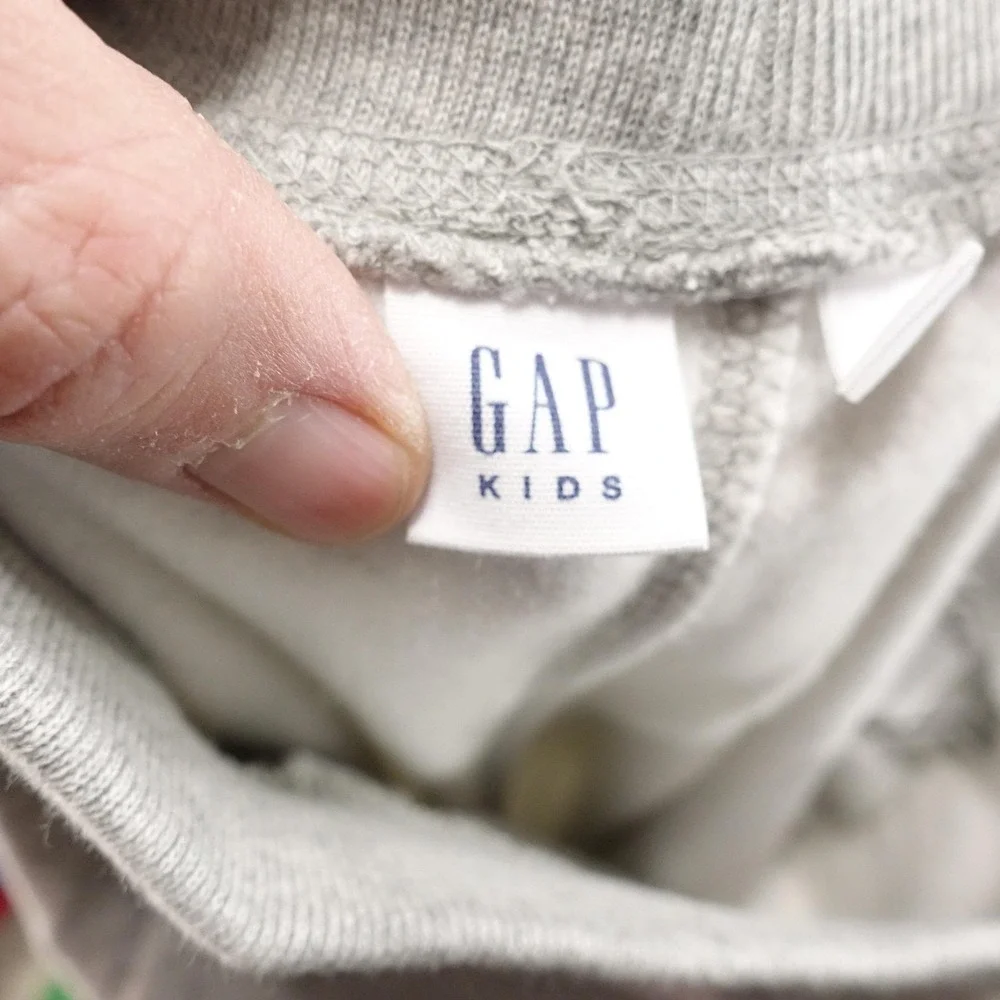 GAP Kids Pants Youth‎ Large Gray Heather Fleece Joggers Sweatpants Logo L (10)